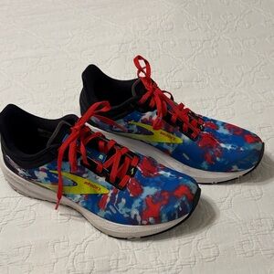 Brooks Blue, Red & Yellow Tie-Dye Run Sneakers